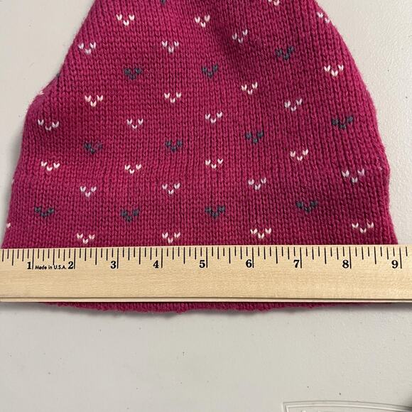 Vintage Wigwam Hat Beanie Pink Wool Knit Made USA Winter Ski Womens 80s USA - Picture 8 of 12